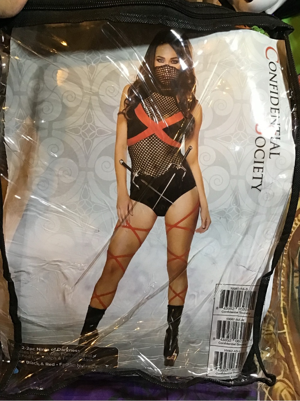 Ninja of darkness costume woman size large W/ninja sais
